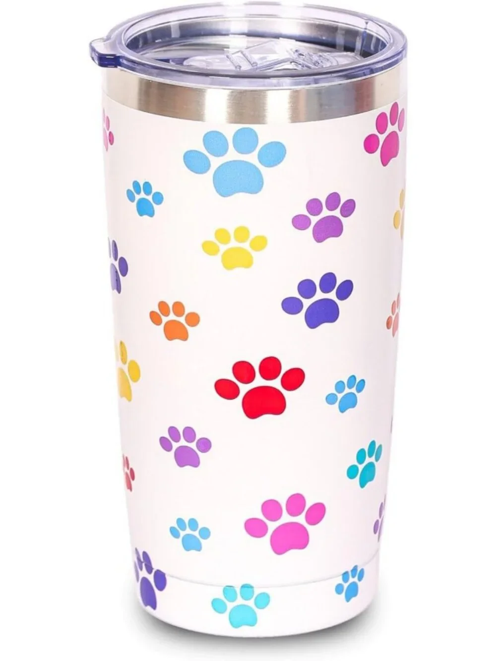 20oz Insulated Dog Mom Tumbler Mug with Paw Print - Hot & Cold Beverages